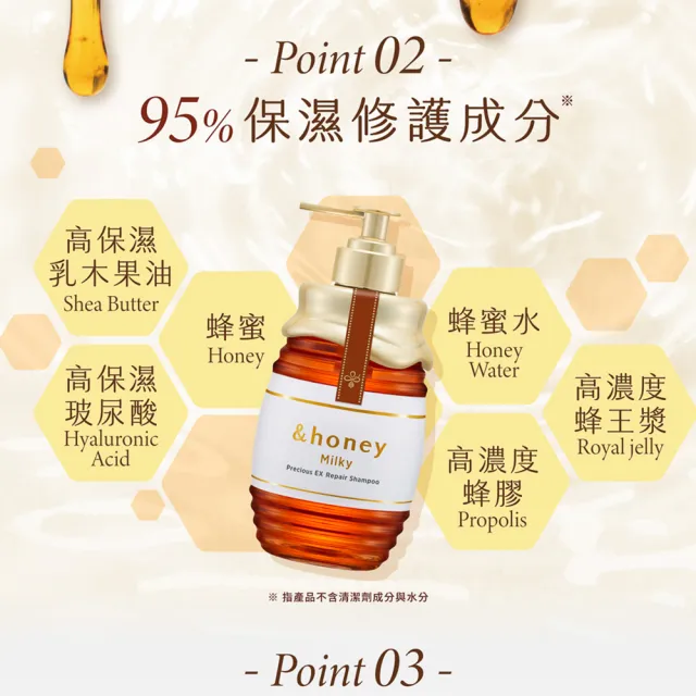 【&honey】日本原裝 蜂蜜洗髮精/潤髮乳/髮油(多款任選 細軟易斷 乾燥髮質)