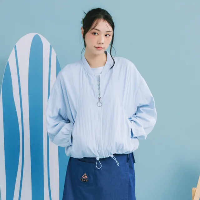 【Dailo】防水輕量短外套 藍 米(魅力商品)