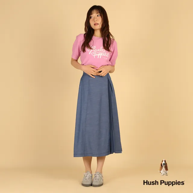 【Hush Puppies】女裝 長裙 側開岔壓摺牛仔長裙 (深藍 / 63223103)