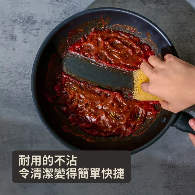【MEYER 美亞】全黑陽極陶瓷 玉子燒鍋18cm 不沾鍋 鎧甲系列 (IH/電磁爐/洗碗機適用)