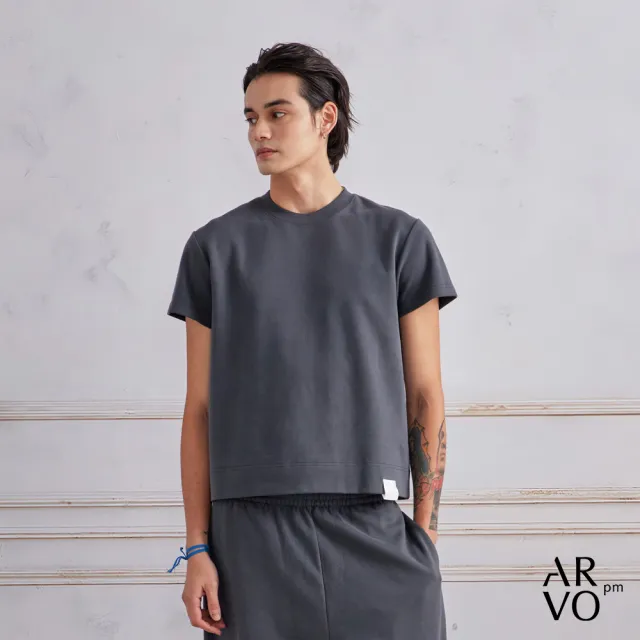 【ARVOpm】男女同款 簡約深灰Baby Tee-725213192011(雙11限定)