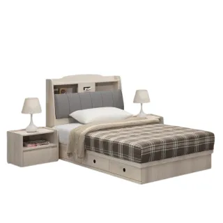 【MUNA 家居】伊凡3.5尺三抽床頭底組/附USB插座(床頭箱 床底 單人床 置物 收納)