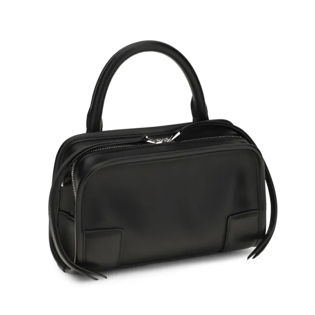【LOEWE 羅威】Mini Amazona 180 迷你 柔軟小牛皮 手提包 斜背包 黑色