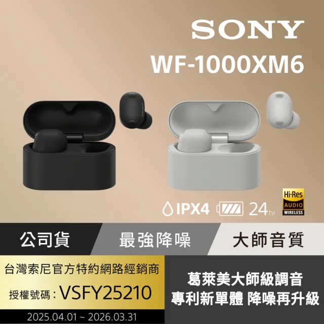 【SONY 索尼】WF-1000XM6 旗艦真無線藍牙耳機 (公司貨 保固12+6個月)