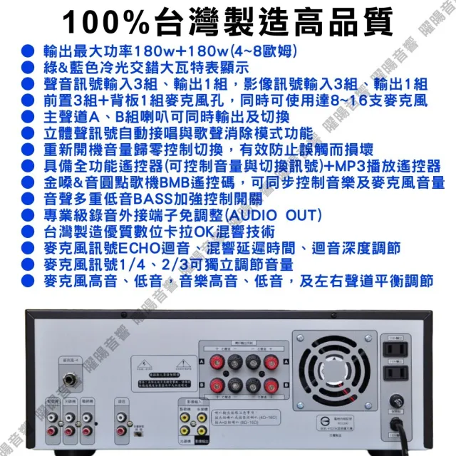 JCT OK-900 綜合擴大機+4支6.5吋小鋼炮喇叭(營業場所/餐廳包廂/醫美診所/藍芽MP3播放/音響設備)