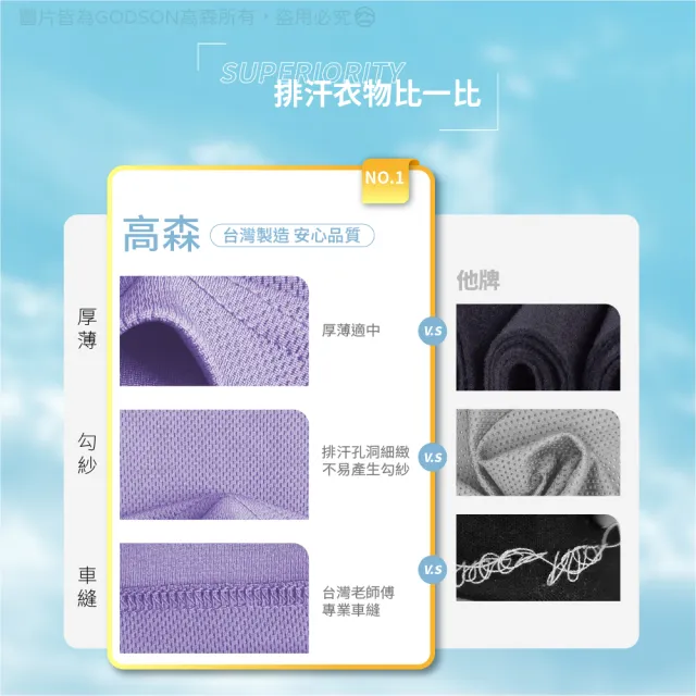 【GODSON】女MIT 女短排汗衫  吸濕排汗透氣短(抗UV50+ 排汗短袖 V領短袖 運動衣女)