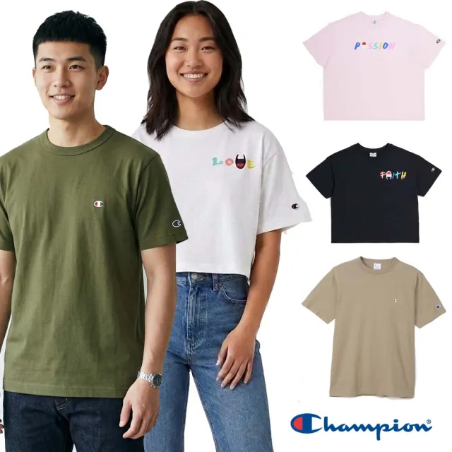 【Champion】官方直營 女男款-LEGACY 印花短版上衣/BASIC 刺繡短袖TEE(共9款)