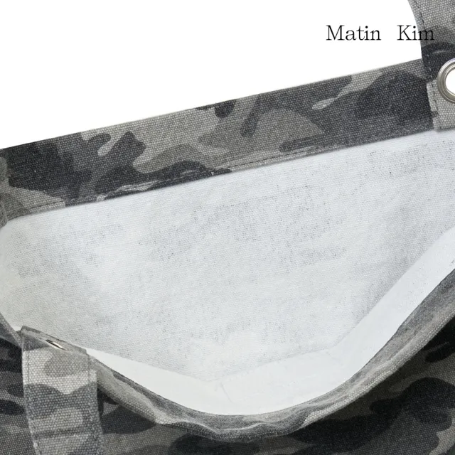 【MATIN KIM】官方旗艦 迷彩LOGO帆布環保袋(多款任選)