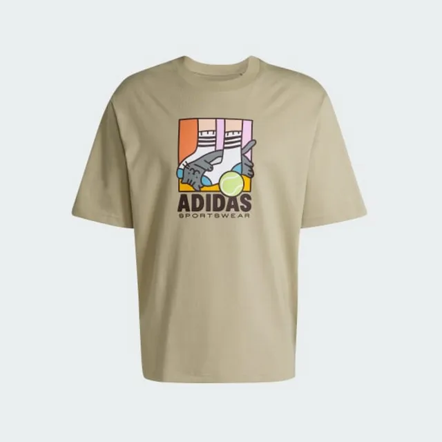 【adidas 愛迪達】運動 休閒 短袖 T恤 男上衣 M ANI POP PLY T(KE4342)