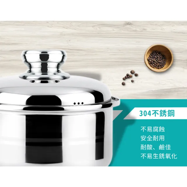 【Chieh Pao 潔豹】304不鏽鋼單把歐洲鍋 18CM / 2.2L(導磁不鏽鋼加底 IH電磁爐可用)