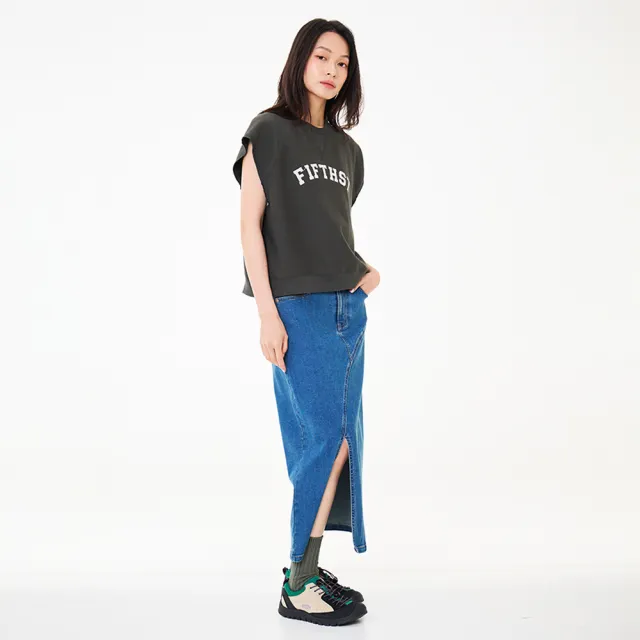 【5th STREET】女裝 短袖 短t 上衣 t恤 寬版 深灰(571083)