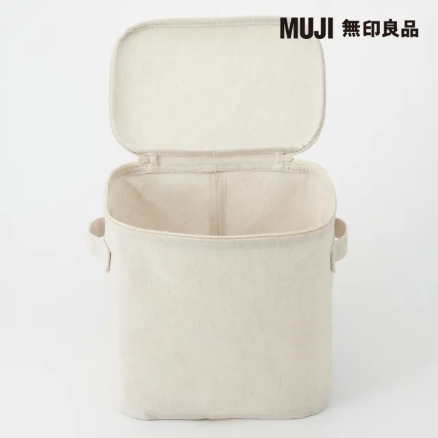 【MUJI 無印良品】聚酯纖維麻收納箱/長方形/中/半/附蓋(4入組)