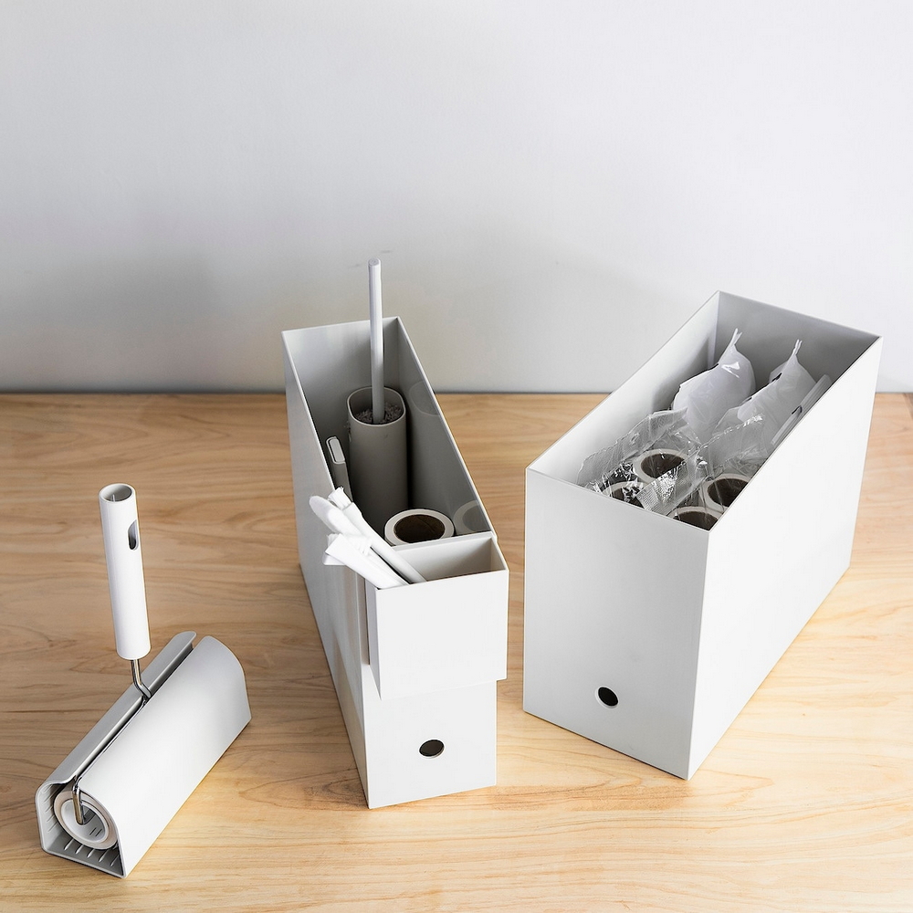 【MUJI 無印良品】聚丙烯檔案盒.標準型.A4用.白灰