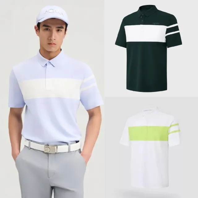 【HONMA 本間高爾夫】男款短袖彈力polo衫 2026春夏款 日本高爾夫專業品牌(M-XXL 白色/墨綠 HMMC707R102)