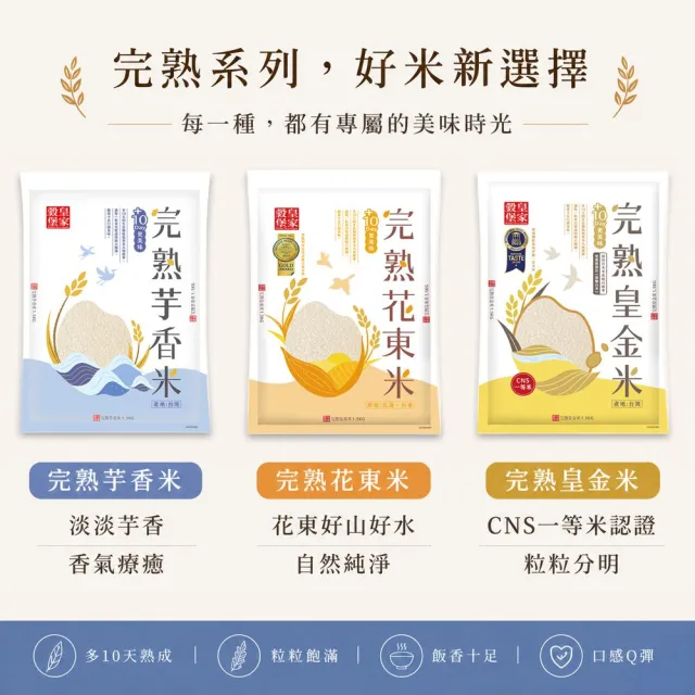 【皇家穀堡】完熟皇金米1.5kg(榮獲日本米．食味鑑定士肯定)