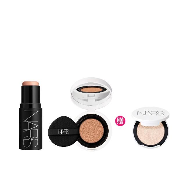 【NARS】拍出輕透妝感組(高調炫色眼頰棒/小光圈氣墊粉餅)