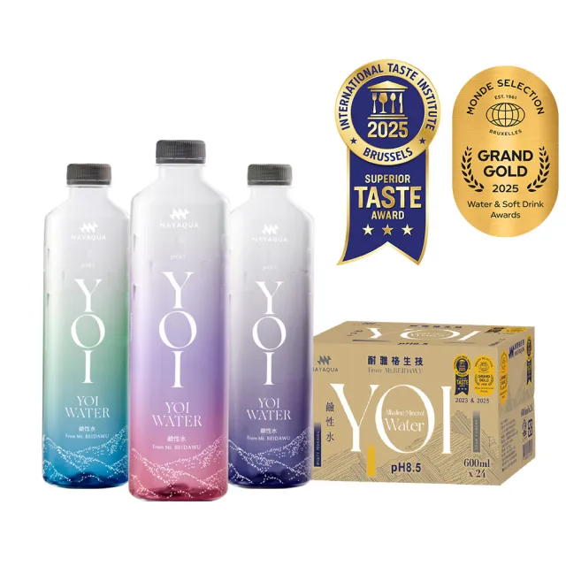 【NAYAQUA 耐雅格生技】YOI WATER 鹼性水 600mlx2箱(共48入；官方直營)