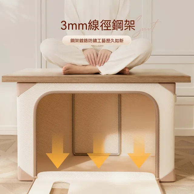 【Quality 聚家】衣櫃整理箱 收納箱 布藝儲物箱 66L 50*40*33CM 精選牛津材質 3mm線徑鋼架