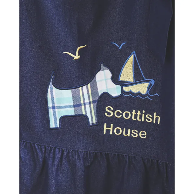 【SCOTTISH HOUSE】牛仔格布短袖洋裝-深靛藍 CJXA2304