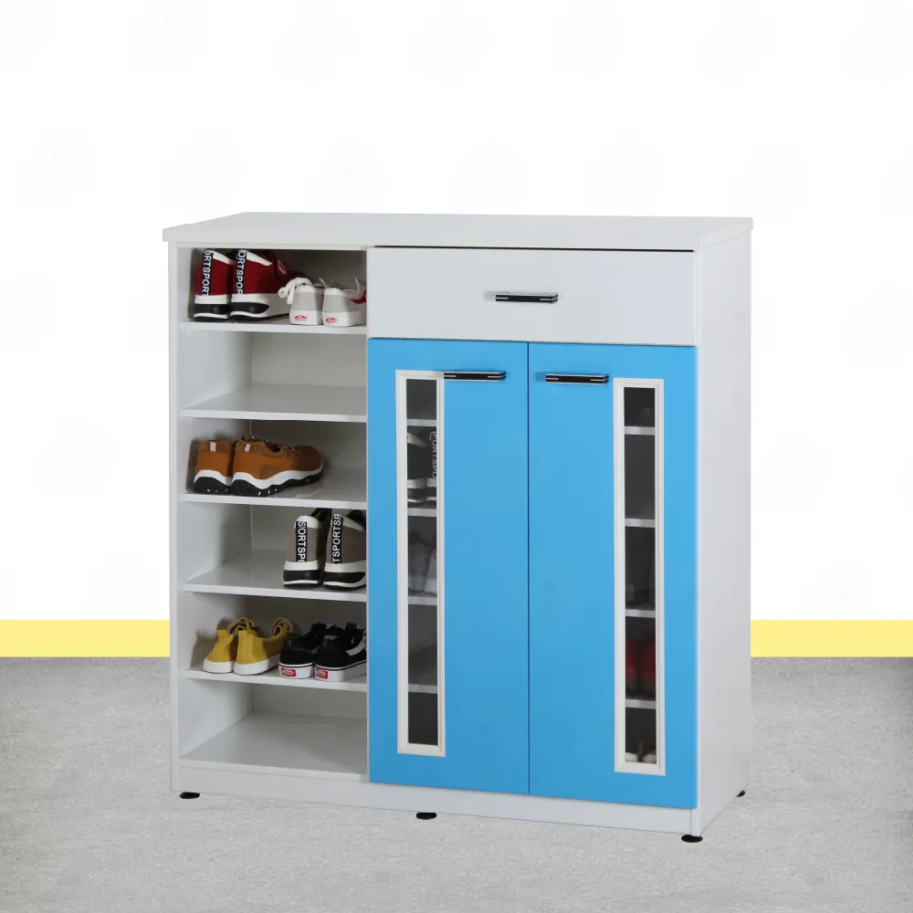 【·Fly· 飛迅家俱】3.5尺2門1抽半開棚塑鋼鞋櫃(門片緩衝)