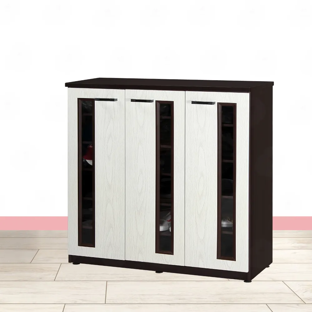 【·Fly· 飛迅家俱】4尺3門緩衝壓克力塑鋼鞋櫃(可水洗)