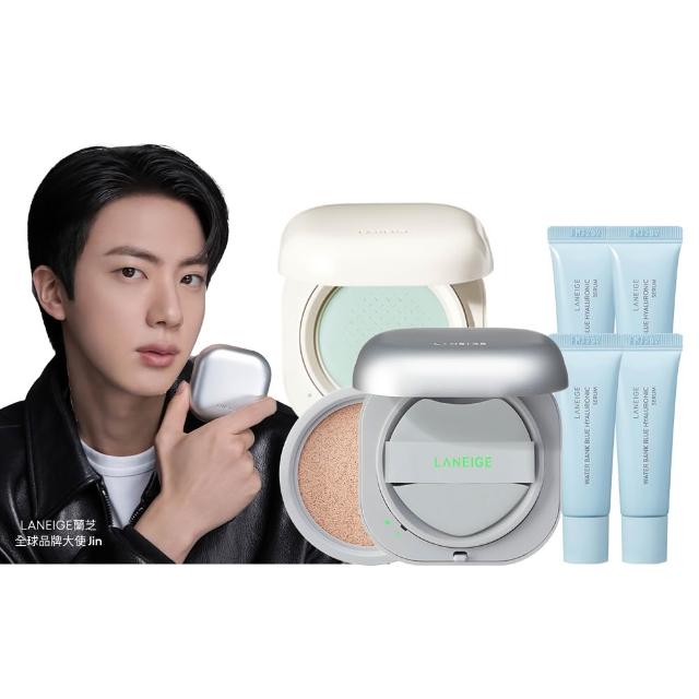 【LANEIGE 蘭芝】NEO完美氣墊底妝組(LANEIGE 氣墊15g*2 氣墊蜜粉7g 隔離乳 防曬)