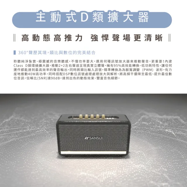 【SANSUI 山水】聲之魂 氣動Hi-Fi 藍牙音響(SOAIR-R1)