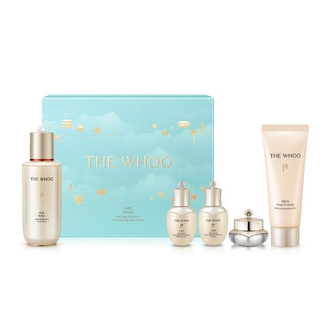 【WHOO 后】官方直營 重生秘帖NAD青春加量禮盒(秘帖90ml+水25ml+乳25ml+霜10ml+洗顏乳100ml)(母親節禮物)