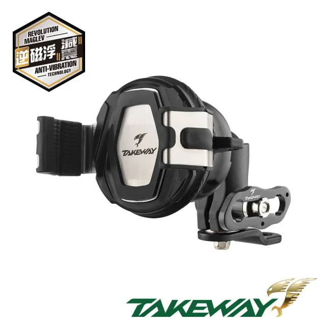 【TAKEWAY】黑隼2機車手機架-逆磁浮減震-後照鏡防盜版(LA3-PH08-AnvR/重機/摩托車導航手機夾)