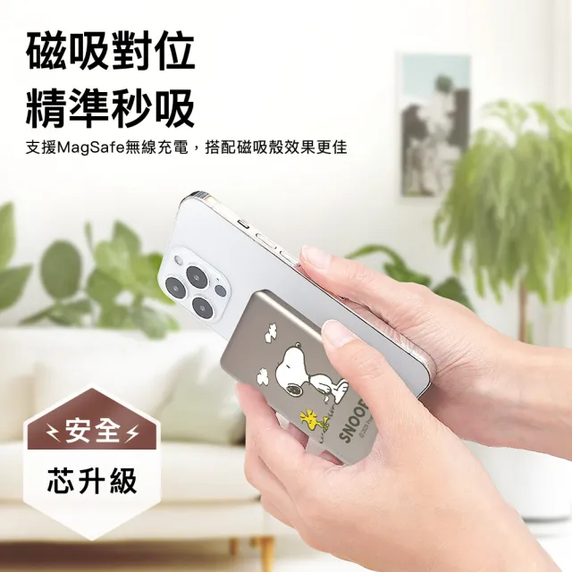 【SNOOPY 史努比】防爆SSB半固態磁吸行動電源 10000mAh (具3C認證/PSN-141S)