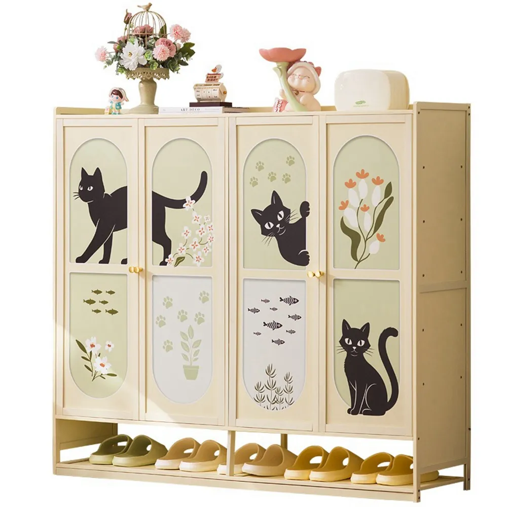 【Quality 聚家】鞋櫃 鞋子收納櫃 防塵櫃 玄關櫃 入戶置物架（四門）(可拆卸隔板/承重強/加高櫃腳)