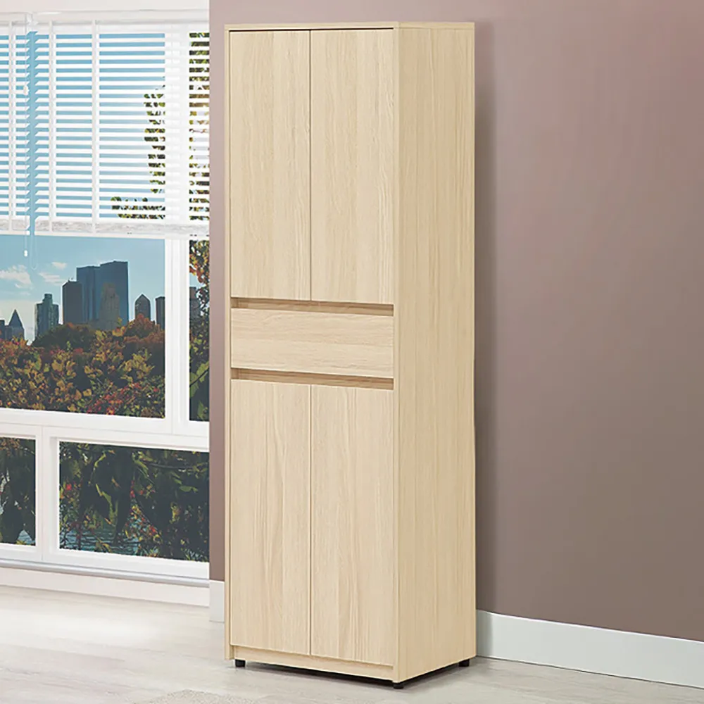 【Hampton 漢汀堡】娜朵白橡色中抽四門高鞋櫃(鞋櫃/玄關鞋櫃/置物櫃/收納櫃/櫃子)