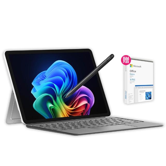 【Microsoft 微軟】鍵盤蓋+Office 2024組★Surface Pro 12吋 輕薄觸控筆電-白金(Snapdragon X Plus/16G/512