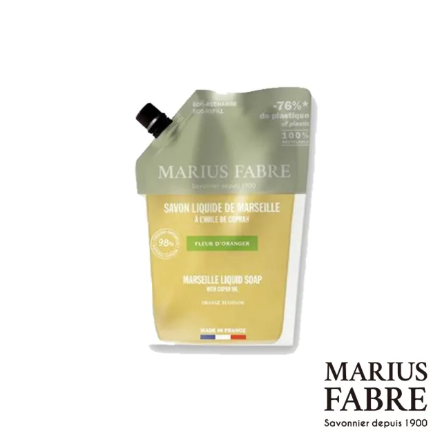 【MARIUS FABRE 法鉑】甜橙草本液體皂1000ml(環保袋裝)
