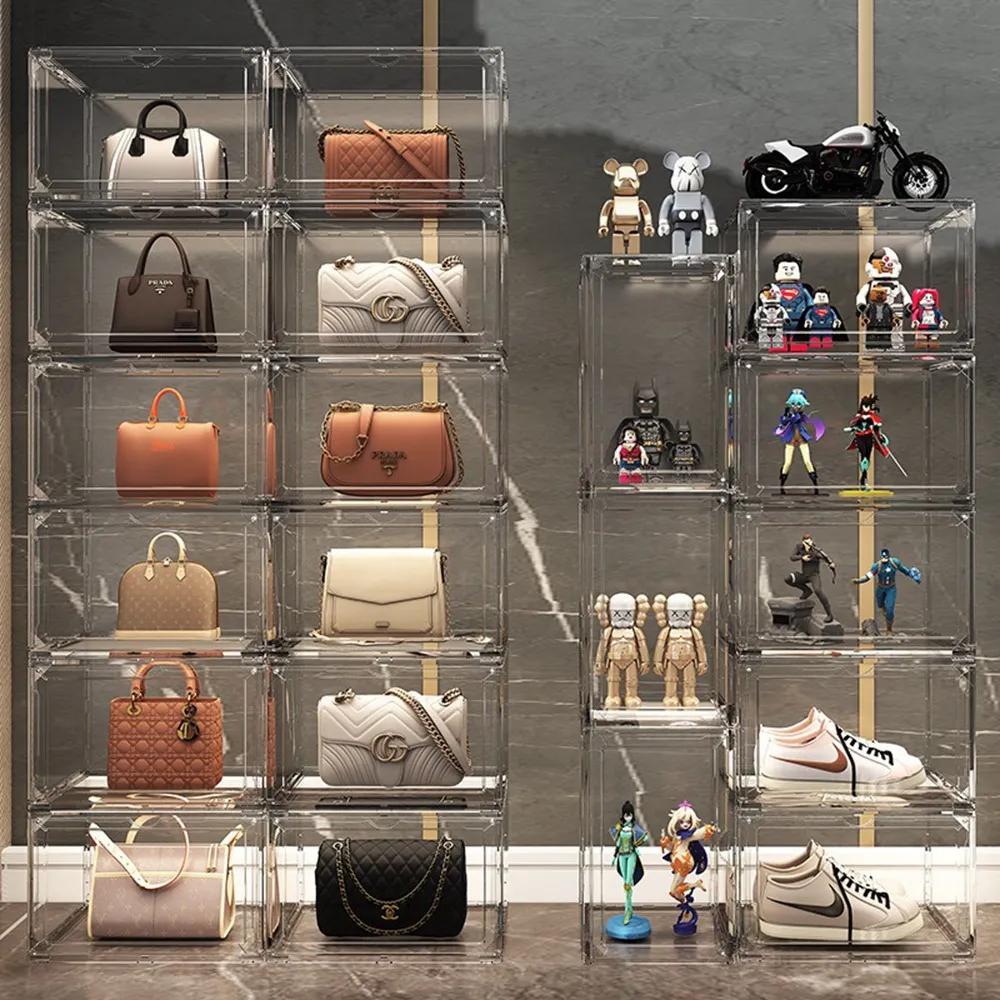 【Quality 聚家】鞋櫃 折疊鞋櫃 透明磁吸鞋櫃 球鞋收納盒 收納盒(54*33*105CM/自由組合/防塵防潮/容量更大)