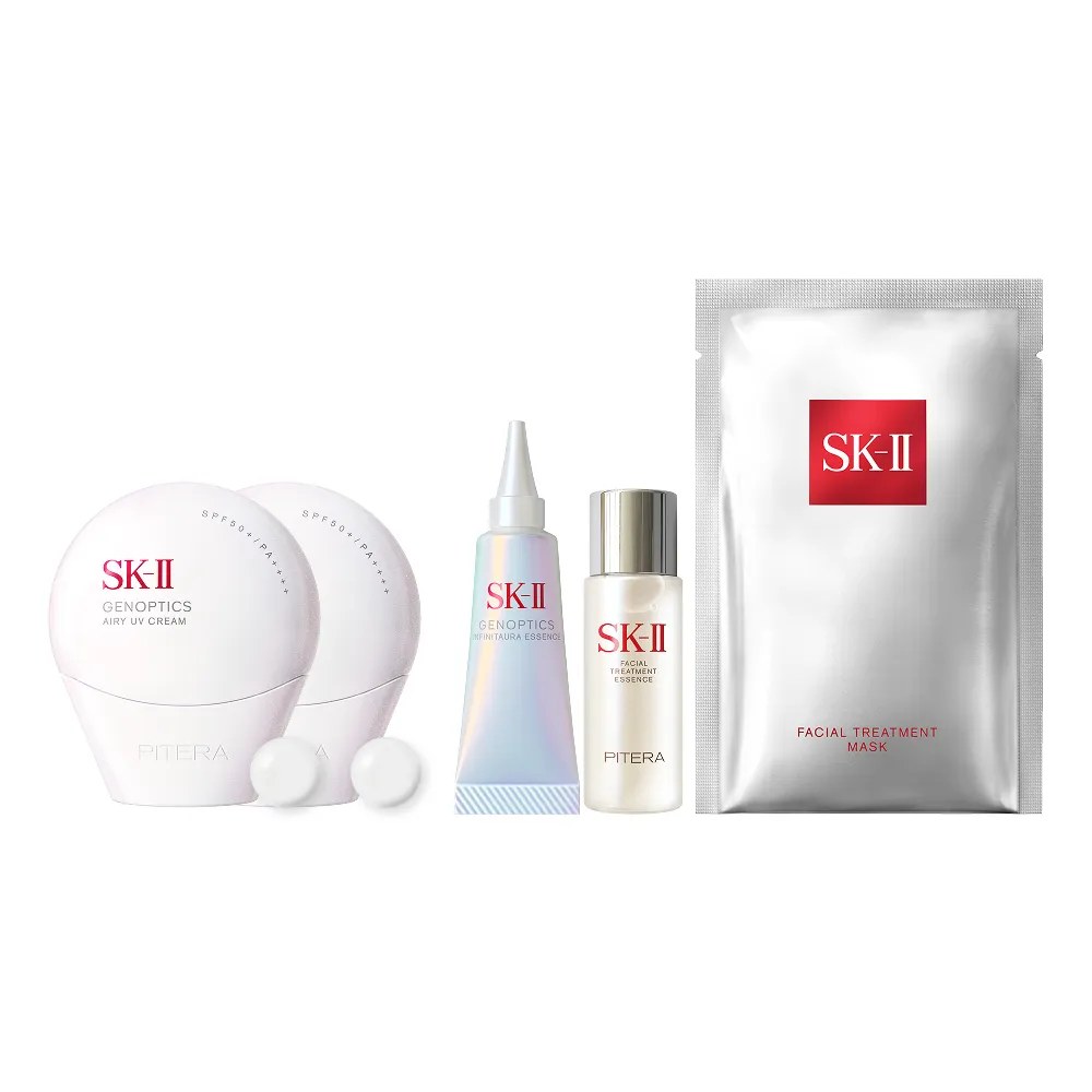 【SK-II】官方直營 光蘊輕透防曬霜50g雙入組(透明/五合一/防曬小白球/SPF50+/大容量/母親節禮物)