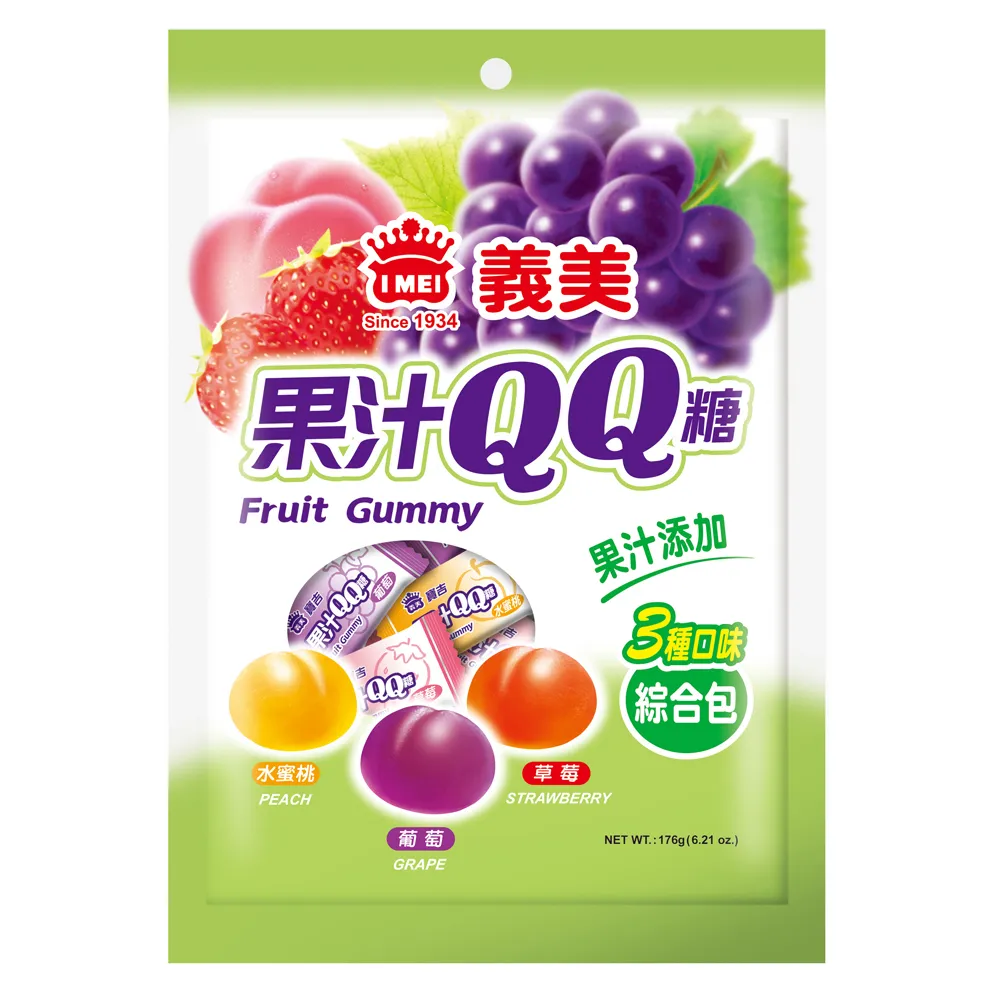 【義美】綜合果汁QQ糖2包(176g/包) - momo購物網 - 好評推薦 -2026年5月