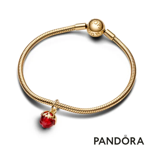 【Pandora 潘多拉】迪士尼《白雪公主》壞皇后蘋果造型吊飾-飾品/情人節禮物/生日禮/鍍14k金