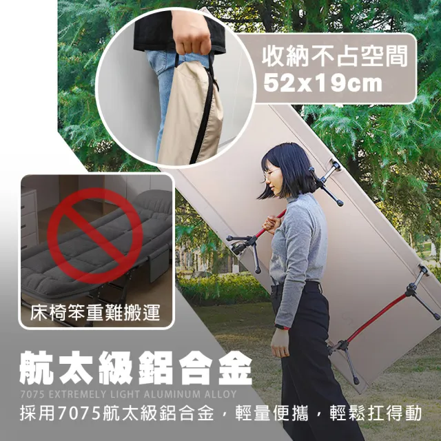 【TAS CAMP】超輕量 鋁合金行軍床(摺疊行軍床 鋁合金 高承重 行軍床 露營行軍床 折疊床 戶外行軍床)