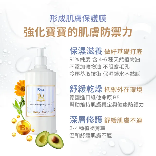 【Fees 法緻】嬰兒滋潤保濕乳液-棉花300ml