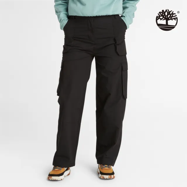 【Timberland】女款黑色工裝長褲(A6H7H001)