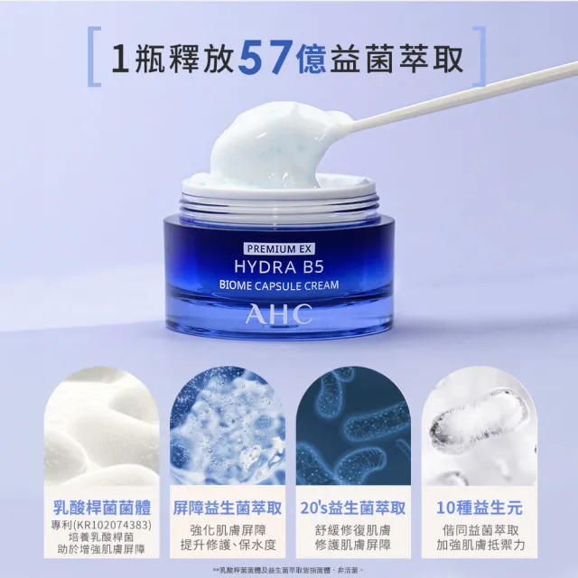 【AHC】買1送1★超微導B5能量修護賦活霜50g(小藍霜/益生菌/敏感肌/保濕霜/新客入手組)
