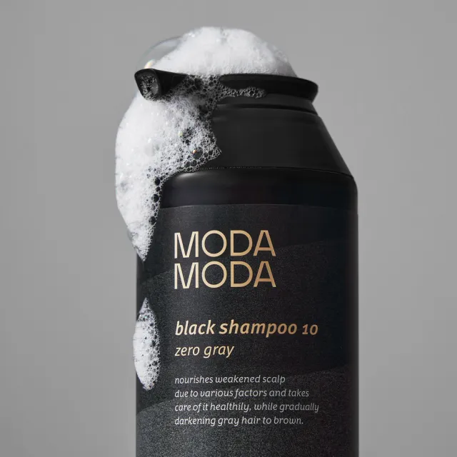 【MODA MODA】ZERO GRAY黑色洗髮精300gx2入組(遮白髮/賦活喚黑/黑髮素/白髮補色/白髮染)