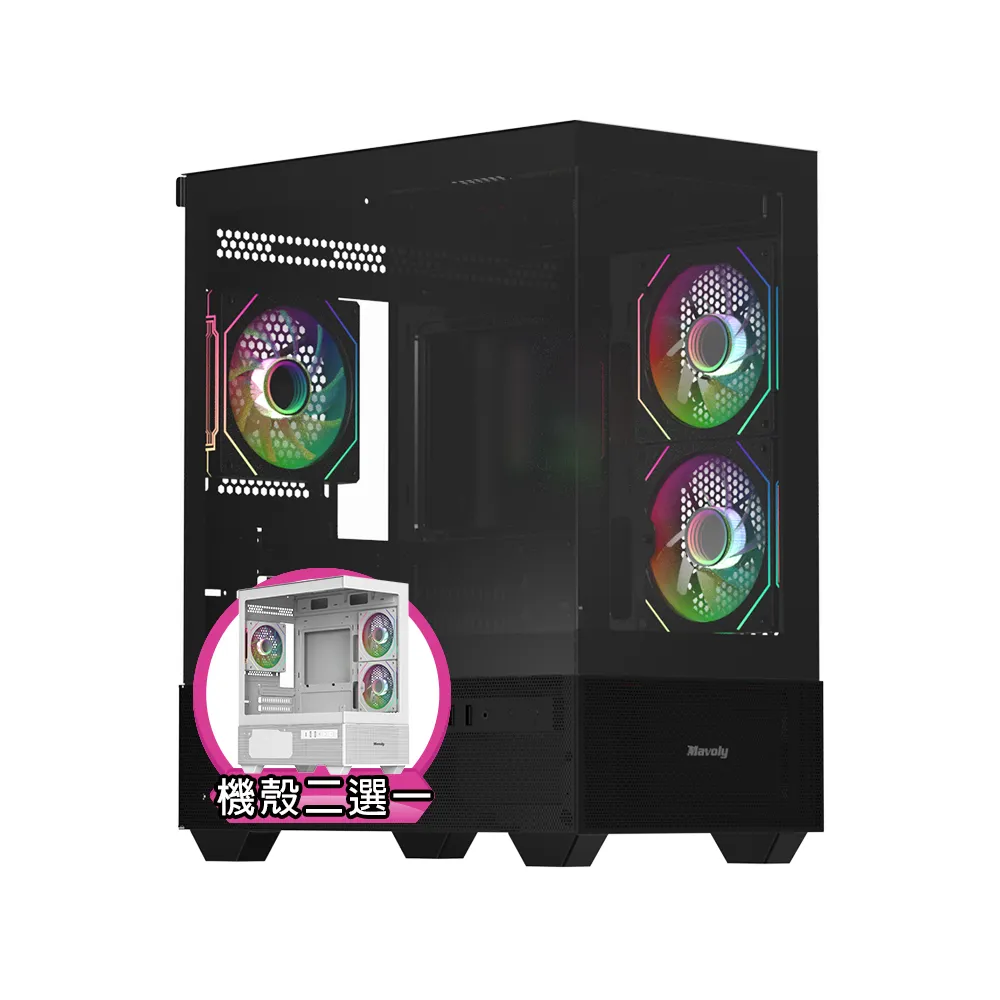 【華碩平台】R5六核RX 9060 XT 16G{BHCM63K23}電競電腦(R5 9600X/B650/32G D5/1TB/WIFI)