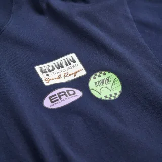 【EDWIN】男裝 大寬版徽章短袖T恤(丈青色)