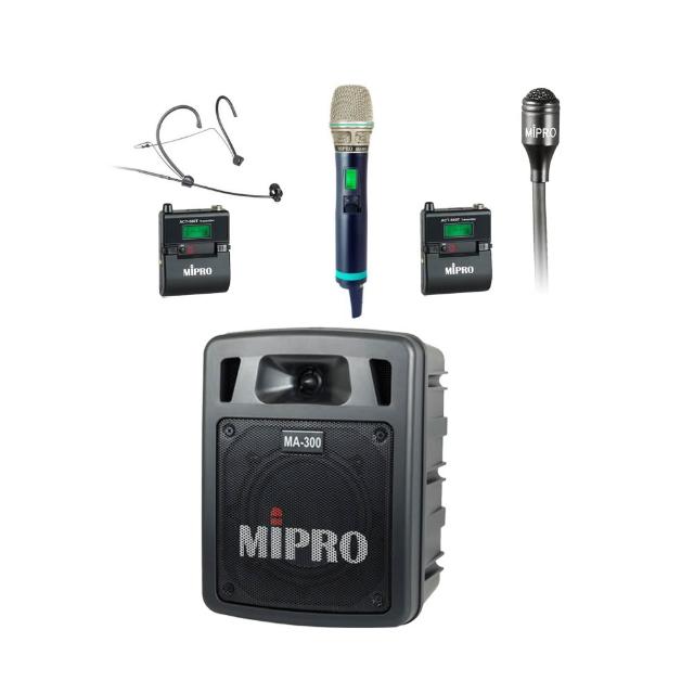 【MIPRO】MA-300 最新5.8G藍芽/USB鋰電池 單頻道迷你無線擴音機(580H 配件三擇一)