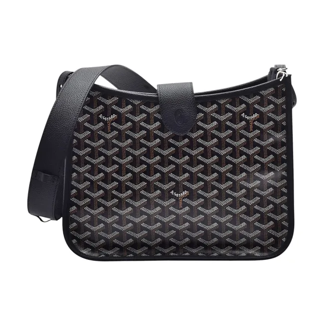 【GOYARD 高雅德】經典Musette PM系列印花防水帆布肩背/斜背包(黑色)
