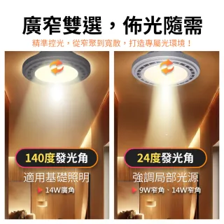 【DanceLight 舞光】4入組LED 14W 24度窄角投射燈泡  AR111盒燈 黑框/銀框(白光/自然光/黃光)