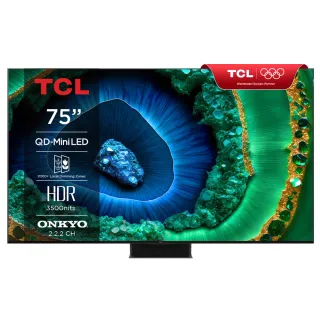 【TCL】家電快配★75型 4K QD Mini LED 120Hz Google TV 量子智能連網液晶顯示器-基本安裝(75C855)