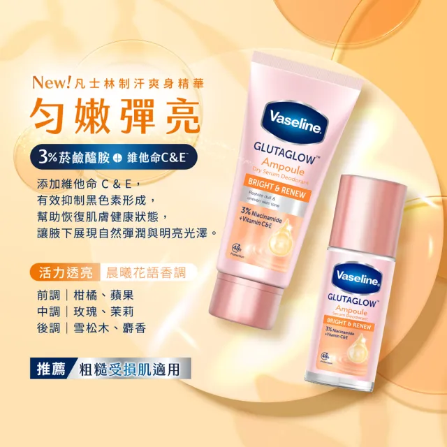 【Vaseline 凡士林】官方直營 制汗止汗爽身精華凝乳/香體露 x3入